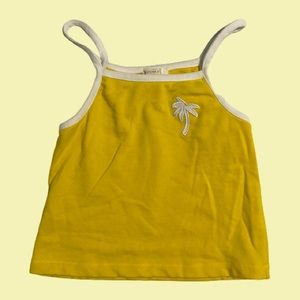 🌟Forever21 Yellow/White Crop Palm Tree Y2K Tank